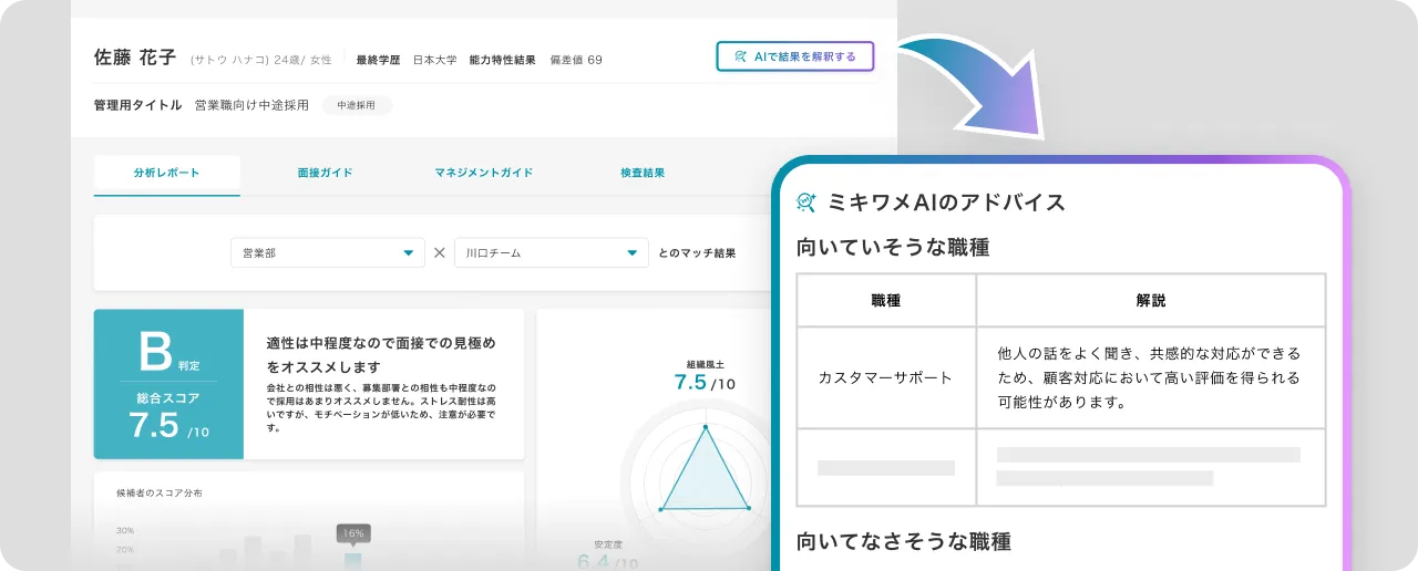 ミキワメAIからのアドバイス